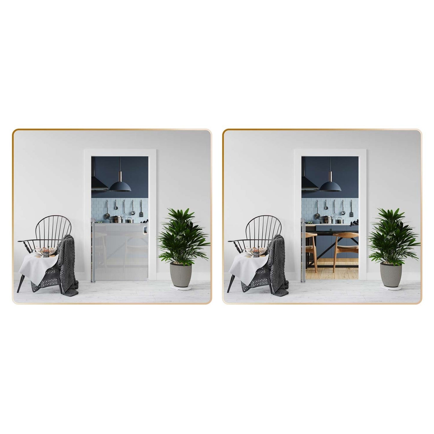 Gray retractable security gate Nukido