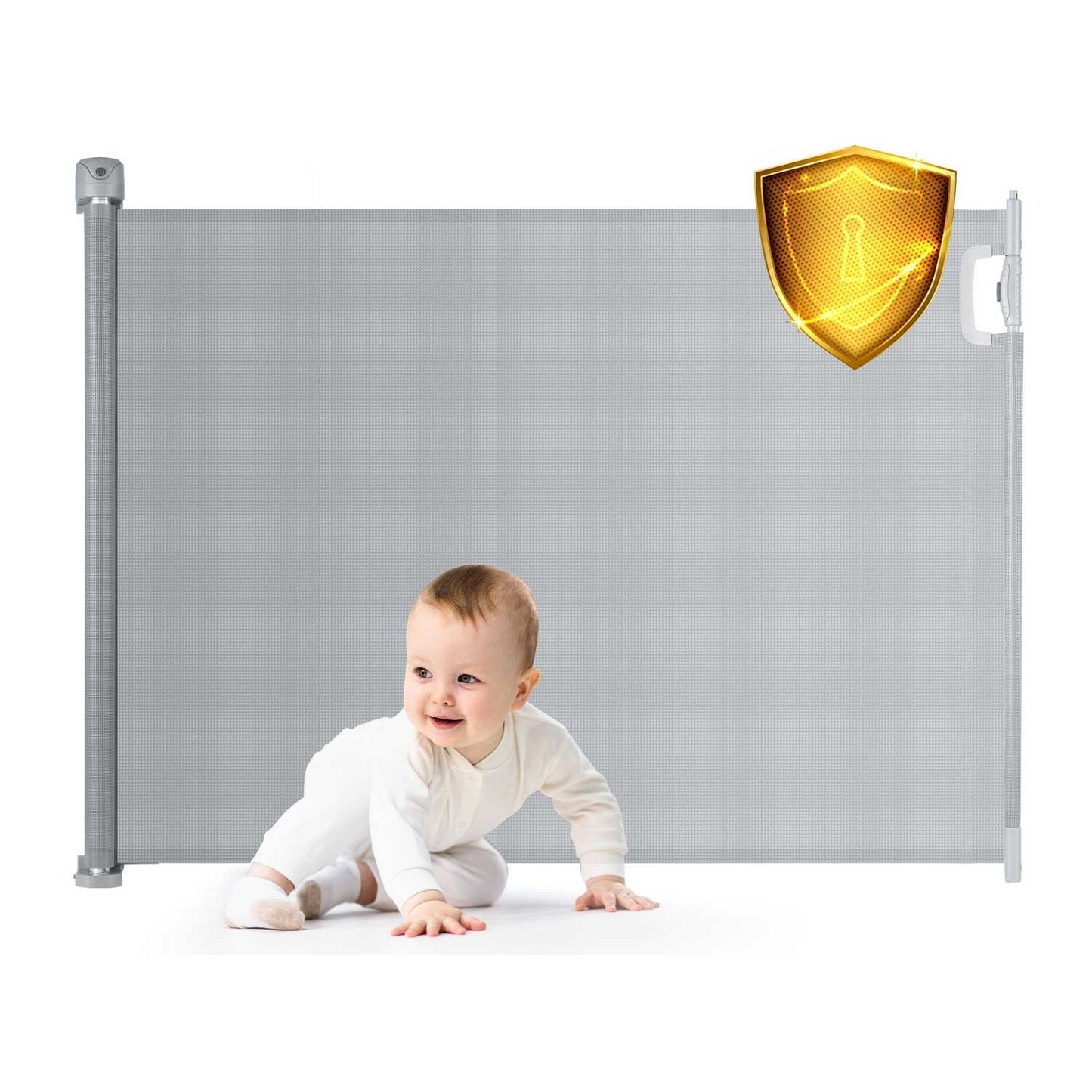 Gray retractable security gate Nukido