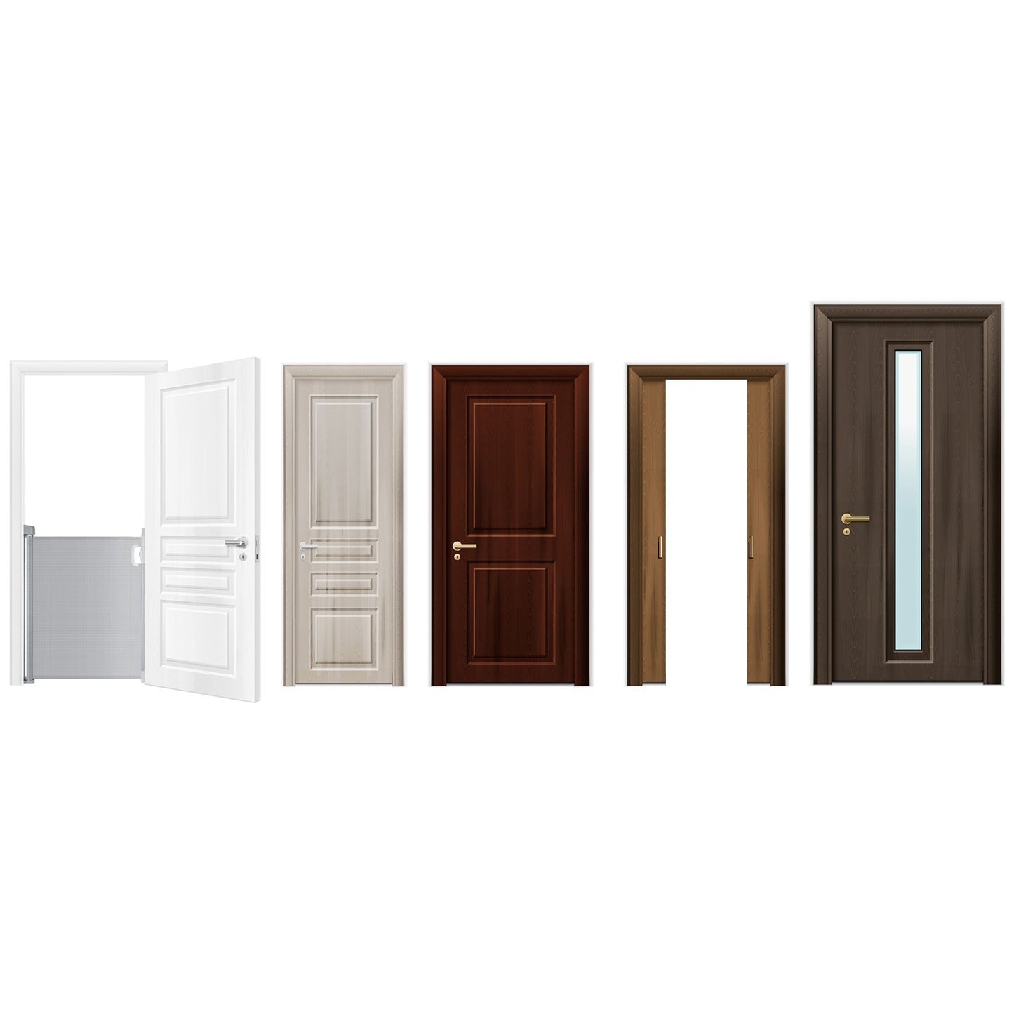 Gray retractable security gate Nukido