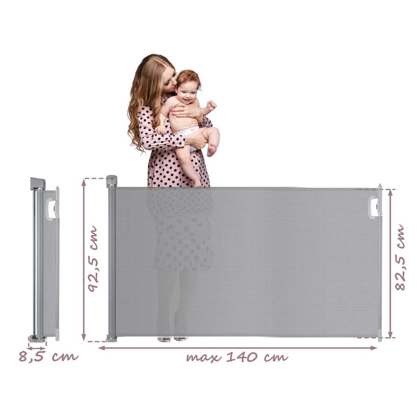 Gray retractable security gate Nukido