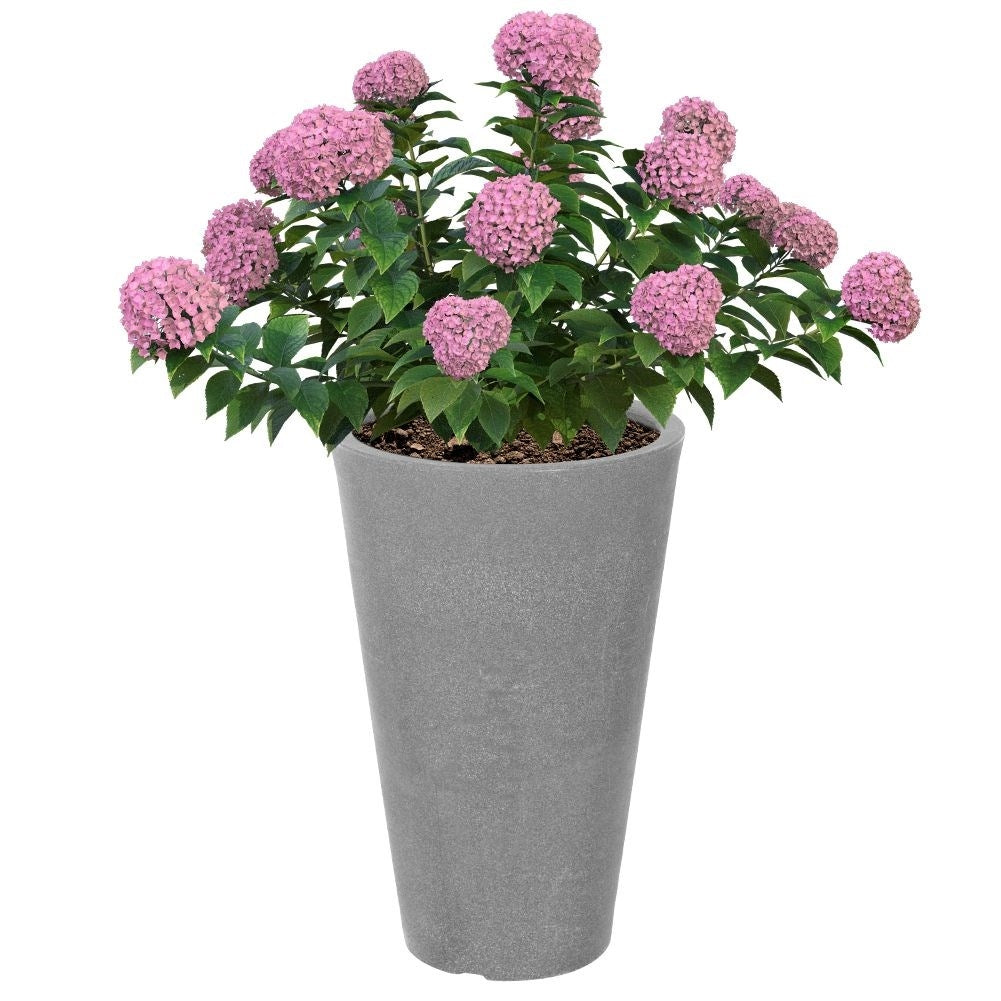 Gray weatherproof flower pot in stone imitation, height 55.5 cm