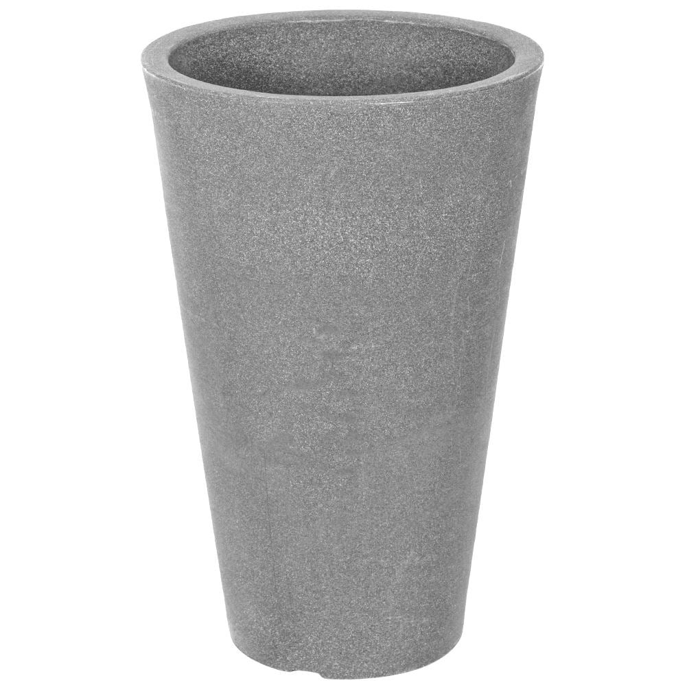 Gray weatherproof flower pot in stone imitation, height 55.5 cm