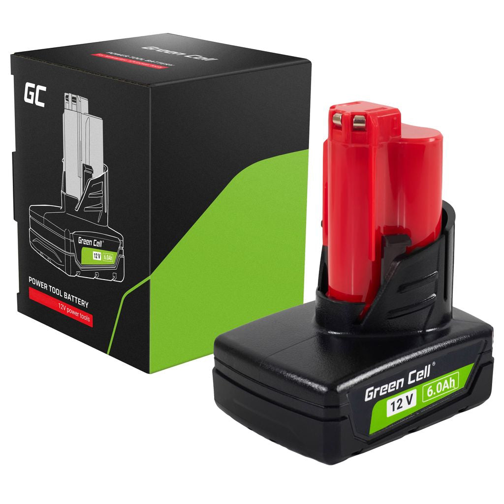 Green Cell 12V 6Ah ersättningsbatteri för Milwaukee M12 M12 B6