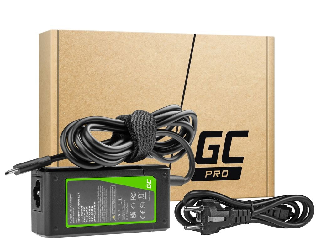 Green Cell 45W USB-C Charger/AC Adapter for Laptops, Tablets, & Smartphones