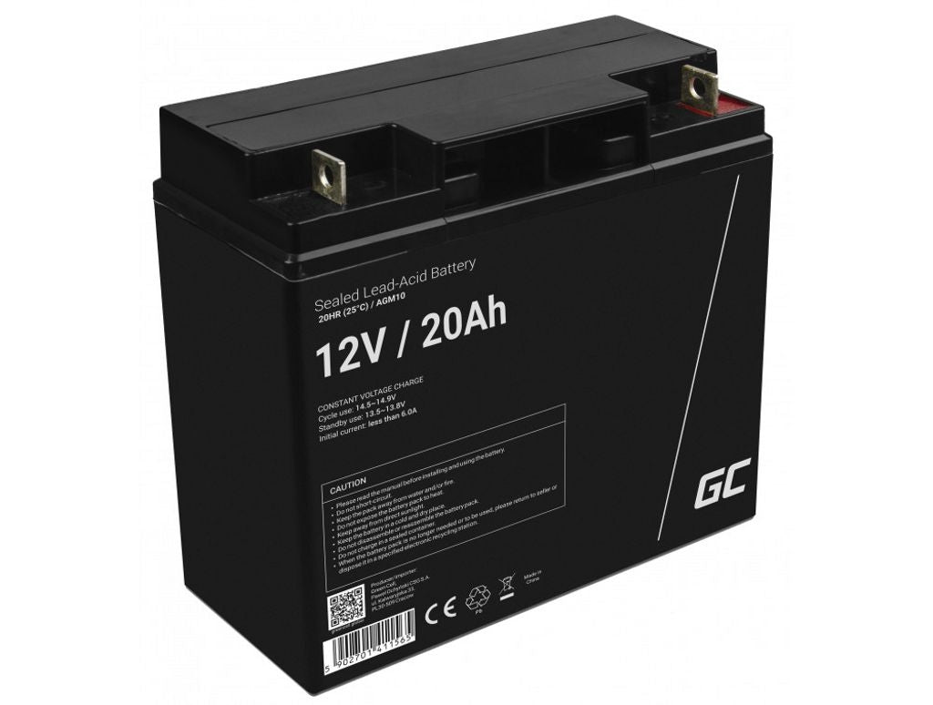 Green Cell AGM VRLA 12V 20Ah battery for lawn mower, scooter, boat, wheelchair