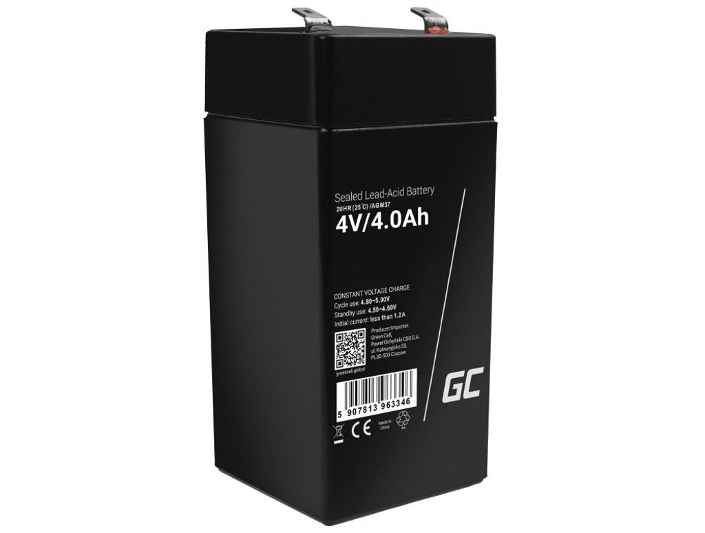 Green Cell AGM VRLA 4V 4Ah battery for alarm systems, cash registers, toys
