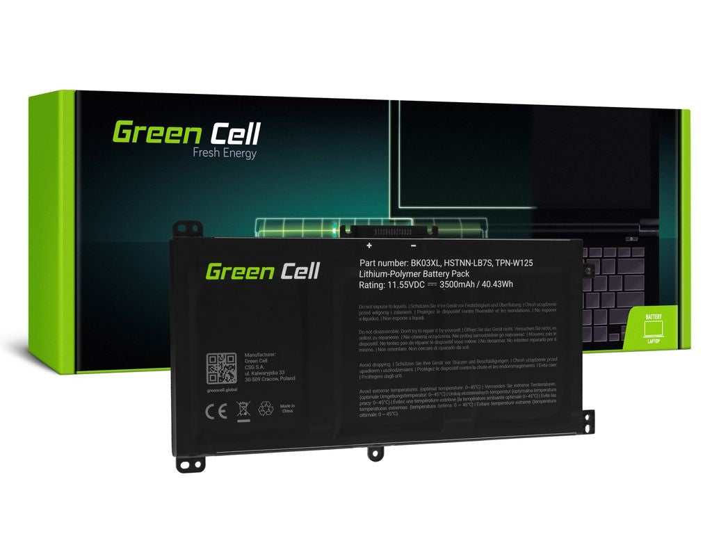 Green Cell BK03XL Battery for HP Pavilion x360 14-BA Series Laptops