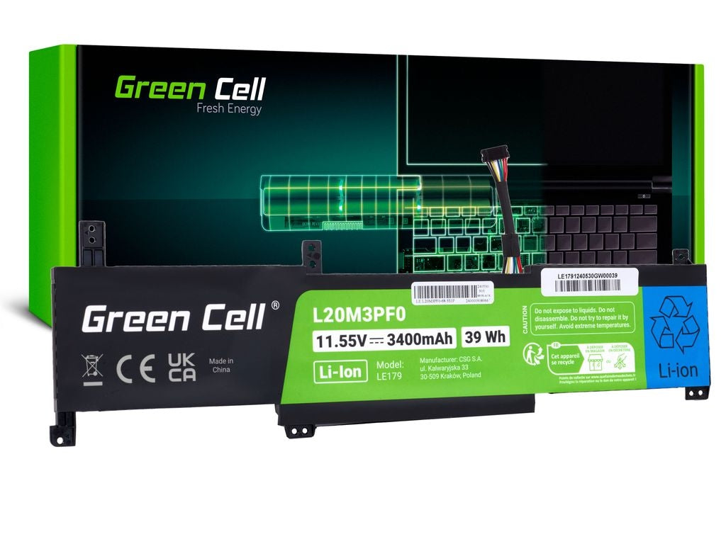 Green Cell L20M3PF0 Battery for Lenovo Ideapad 3-14ITL6, 15ITL6, 17ITL6