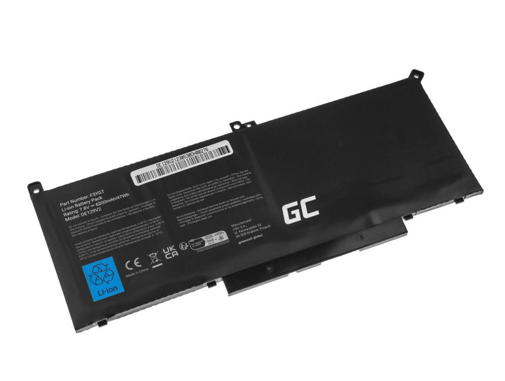 Green Cell Laptop battery Dell Latitude 7.6V (7.4)V 6200 mAh