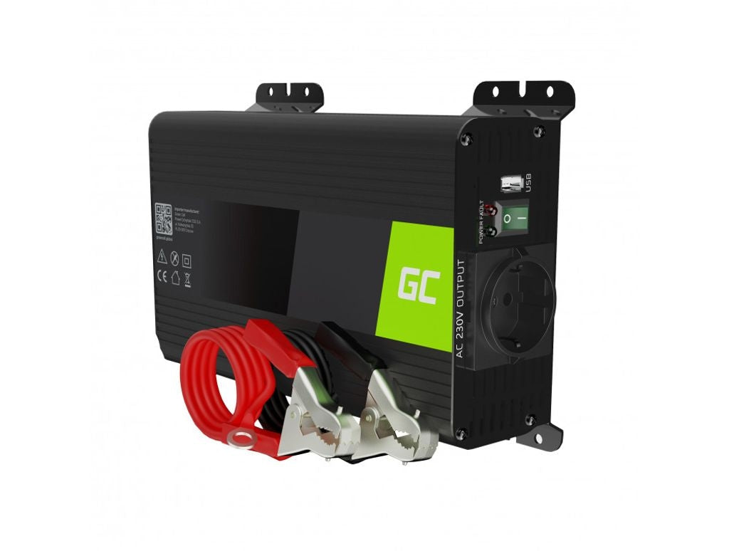 Green Cell Power Inverter PRO 12V to 230V 300W/600W Pure Sine Wave
