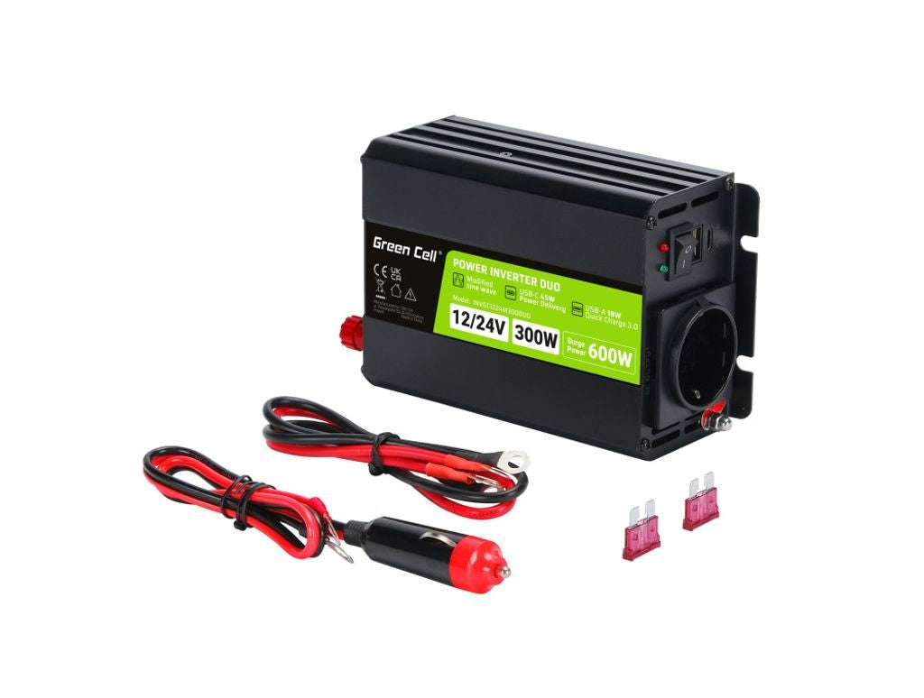 Green Cell Power inverter 12V to 230V 300W/600W Modified sine wave