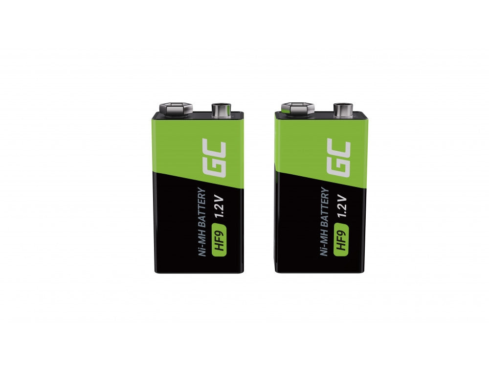 Green Cell Rechargeable HF9 Batteries 250mAh, 9V, 2-pack