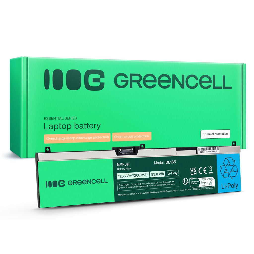 Green Cell-batteri NYfjh-6C 0Nyfjh 0Ry3F9 0Vrx0J för Dell Precision 15 7530 etc.