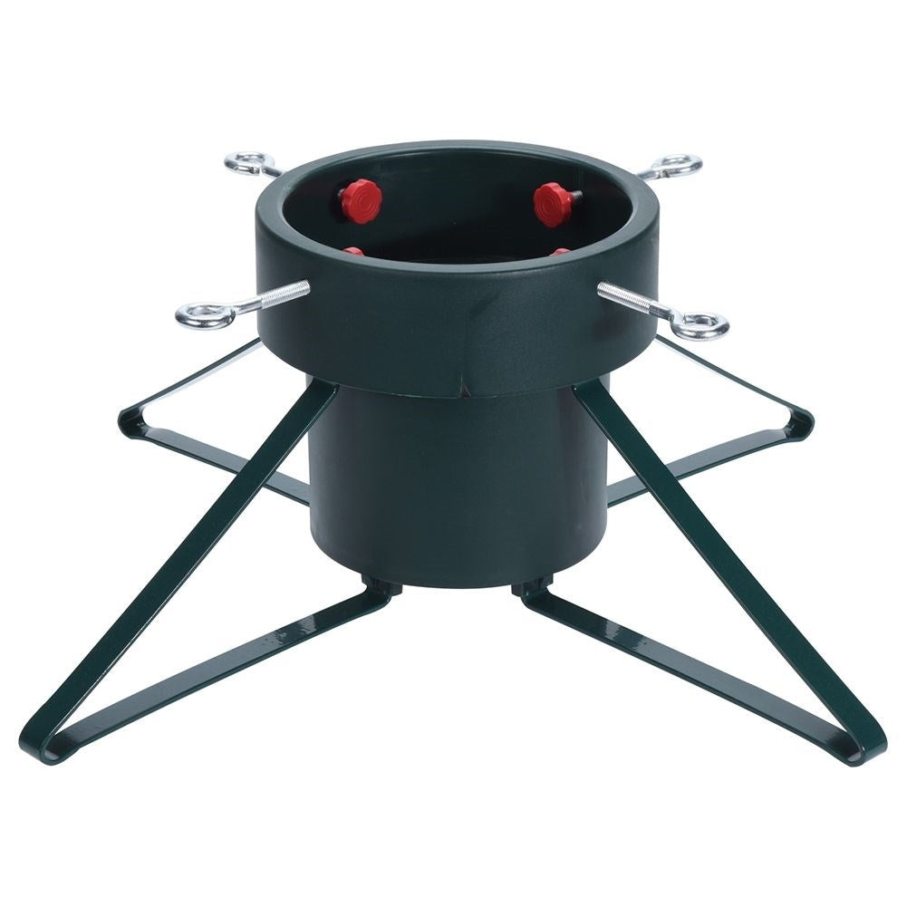 Green Christmas tree base in durable metal and plastic