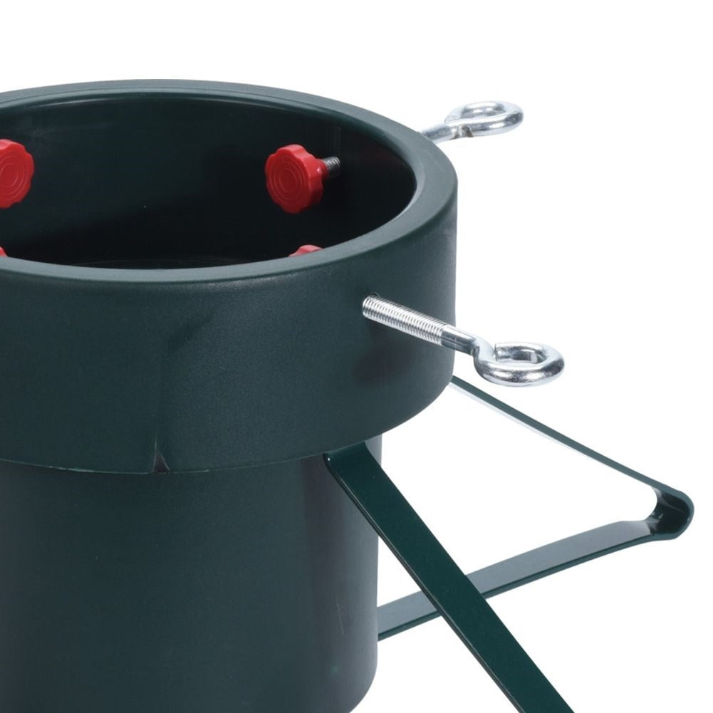 Green Christmas tree base in durable metal and plastic