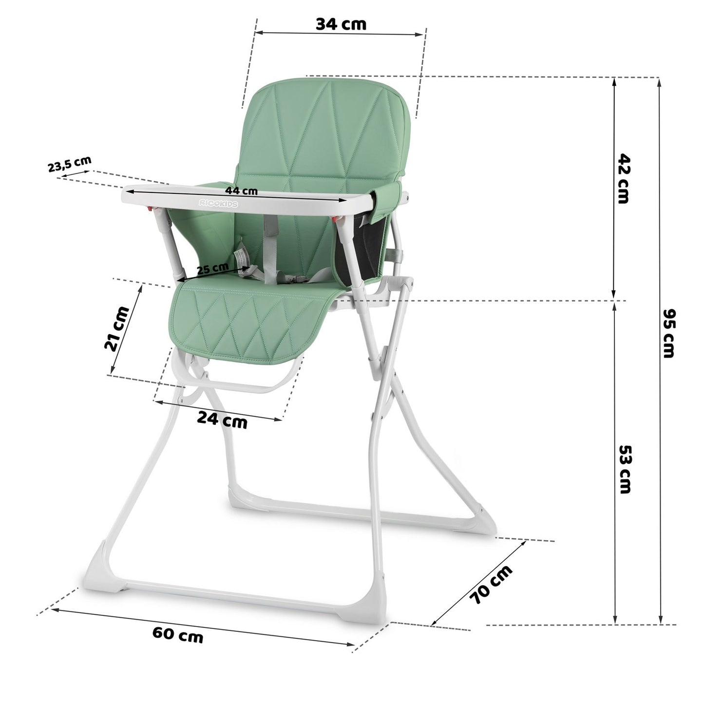 Green Dining Chair for Children Nuco