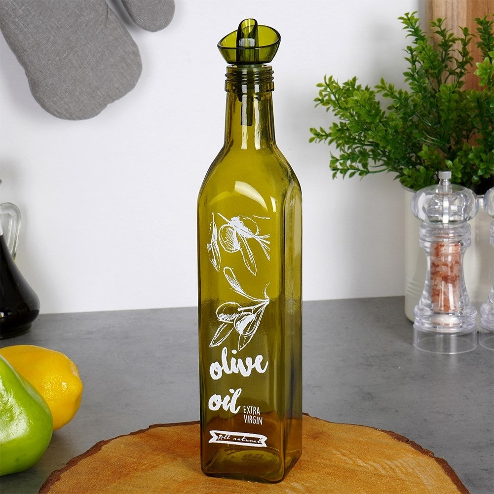 Green Glass Bottle 500ml with Practical Dosage for Olive Oil