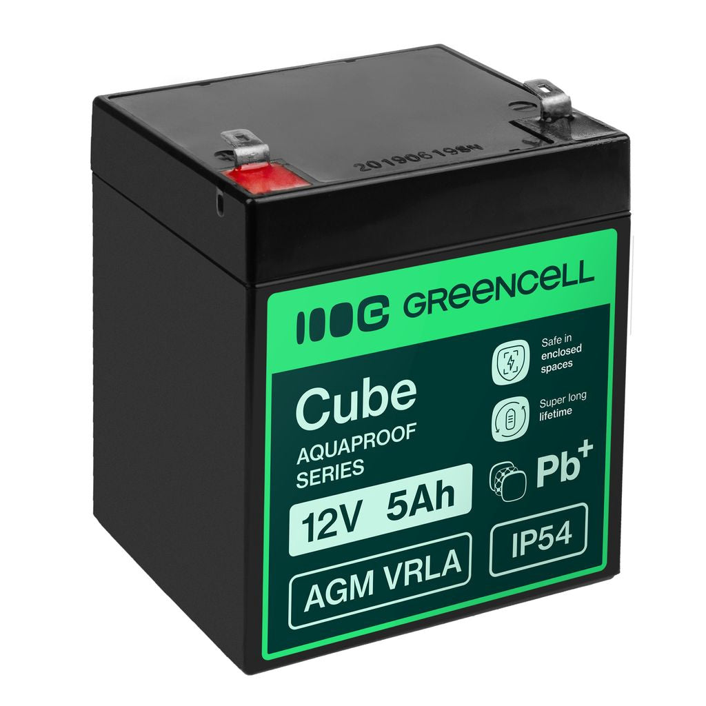 Greencell Agm Vrla 12V 5Ah underhållsfritt batteri