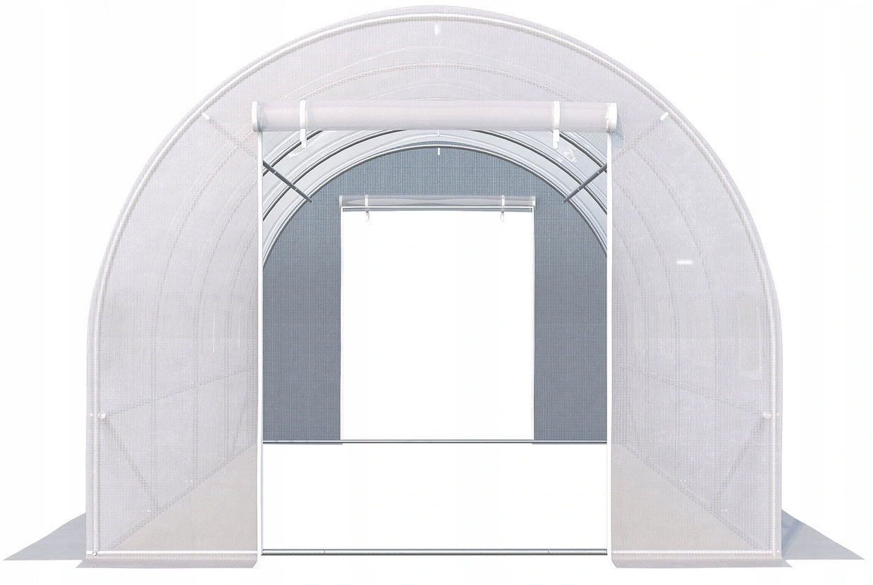 Greenhouse garden tunnel, 3x2x2 m, multi-season, metal frame, white foil, 2 entrances