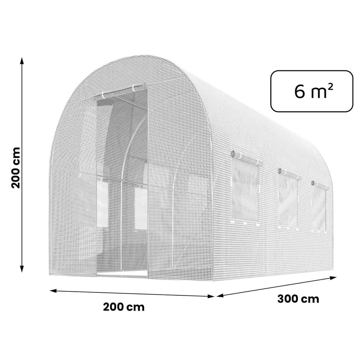 Greenhouse tunnel Foil 2x3m (6m²) White Plonos