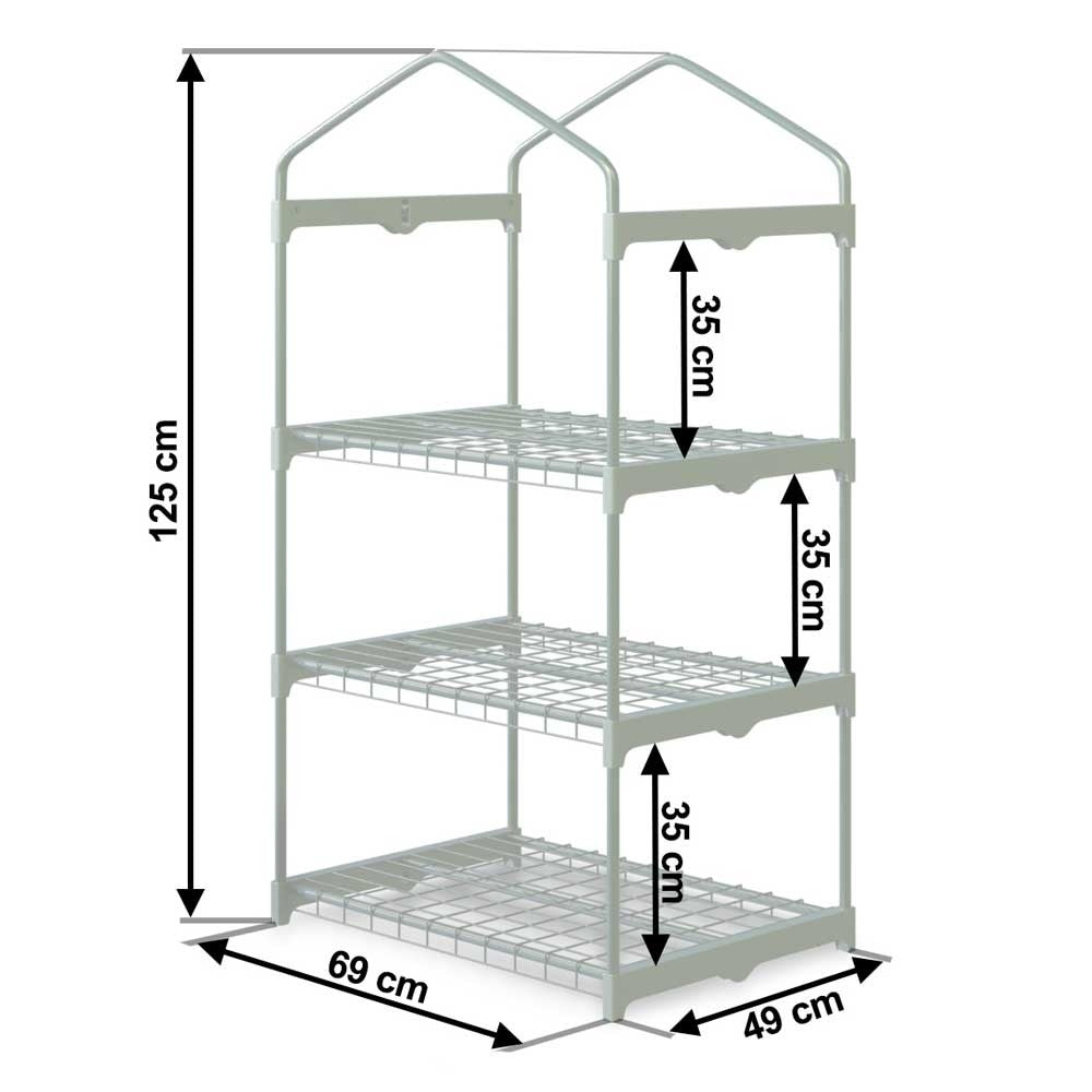 Greenhouse with shelves 69 x 49 x 125 cm Plonos 4921