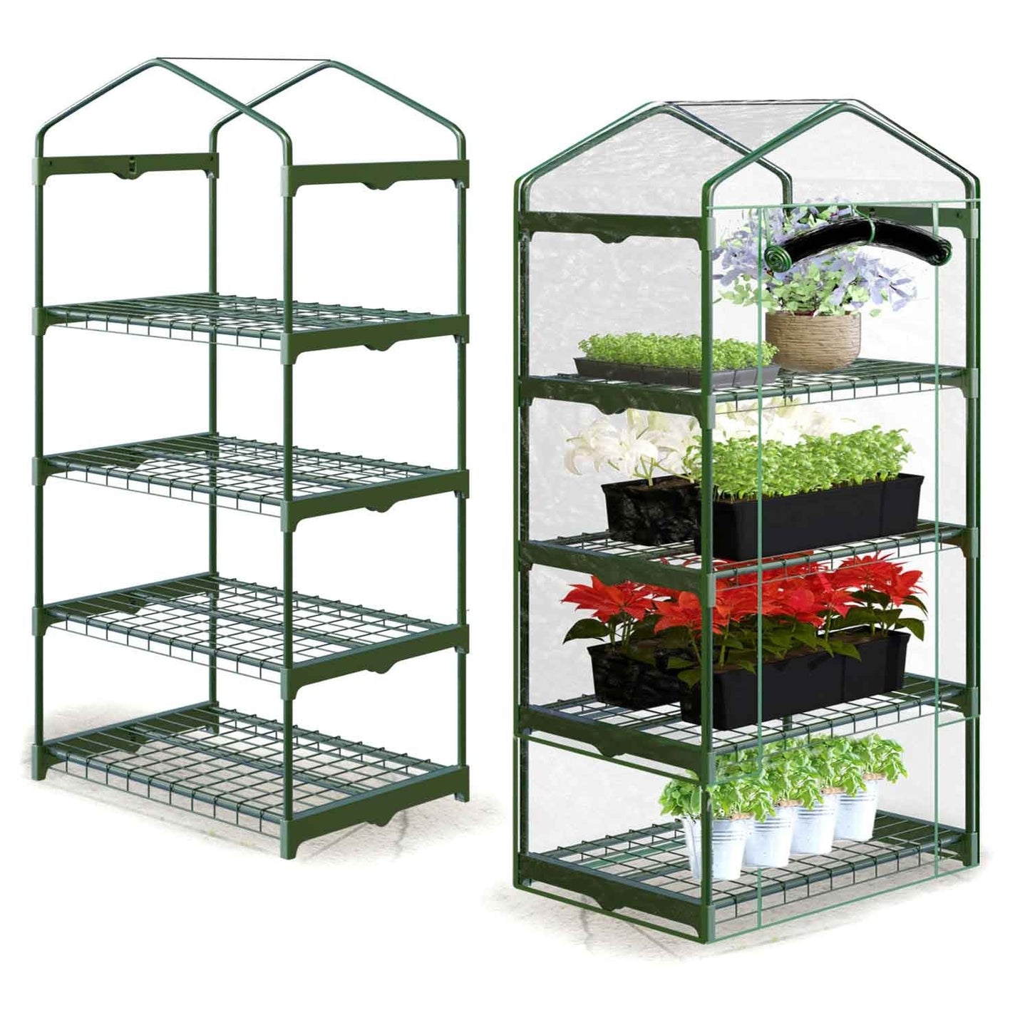 Greenhouse with shelves 70 x 50 x 160 cm Plonos