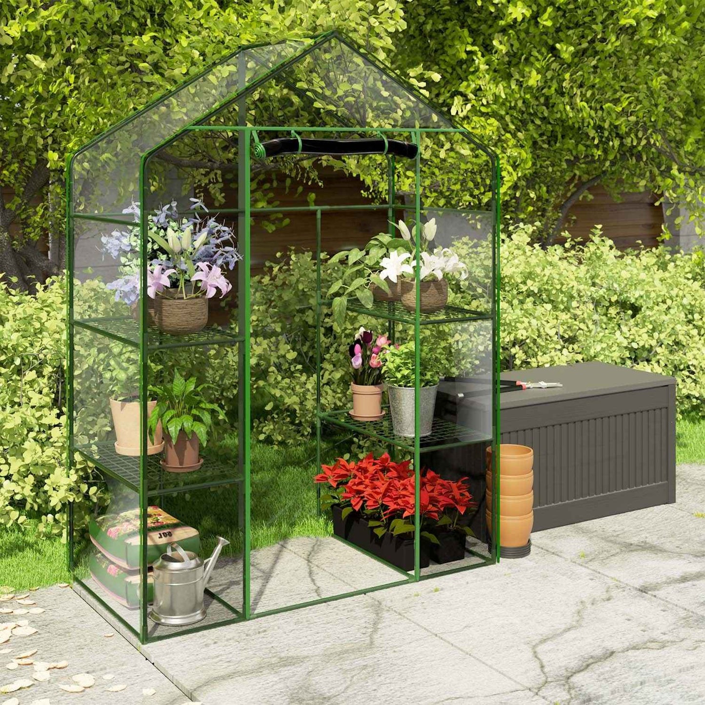 Greenhouse with two shelves 140 x 71 x 195 cm Plonos 4922