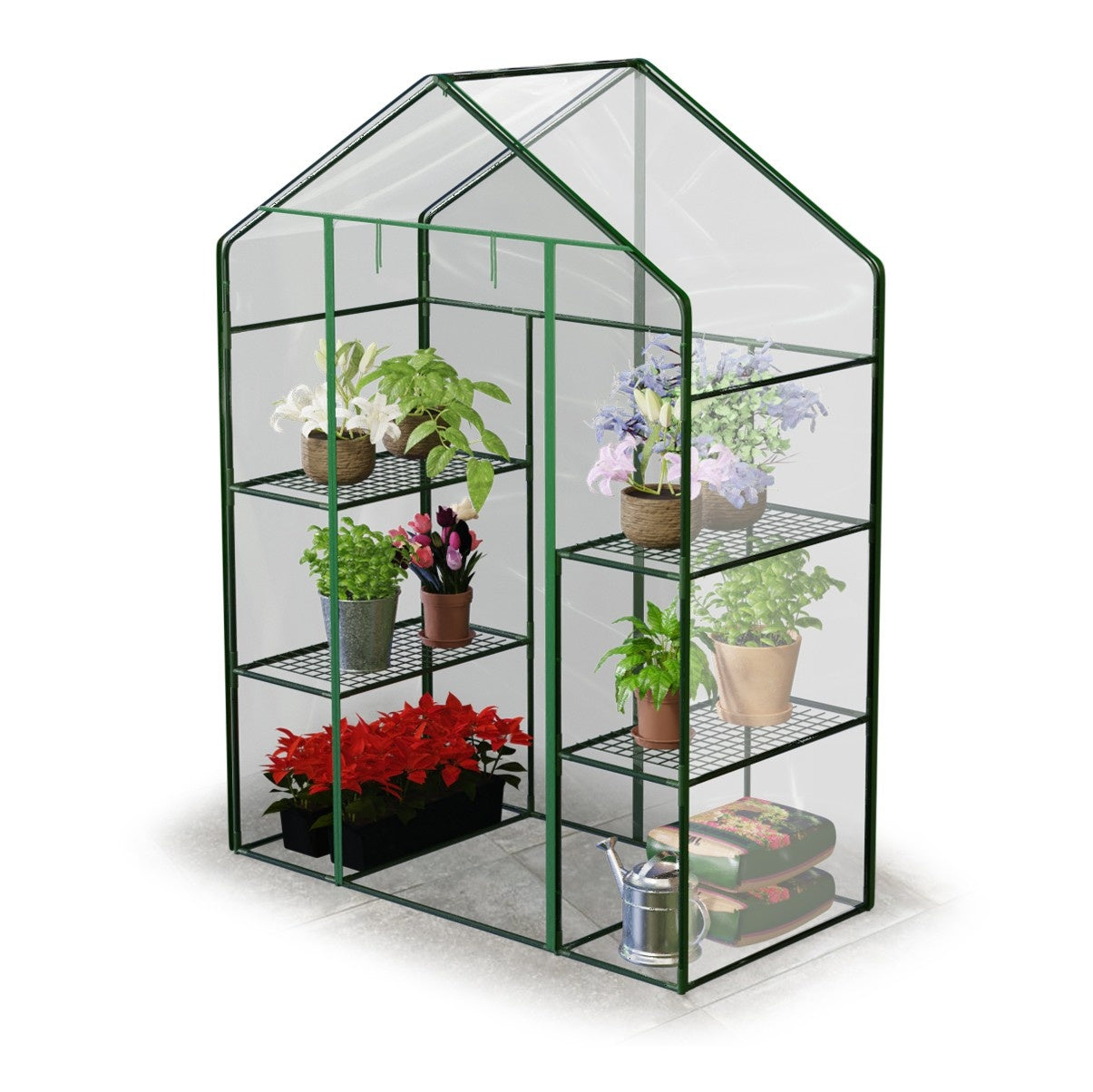 Greenhouse with two shelves 140 x 71 x 195 cm Plonos 4922