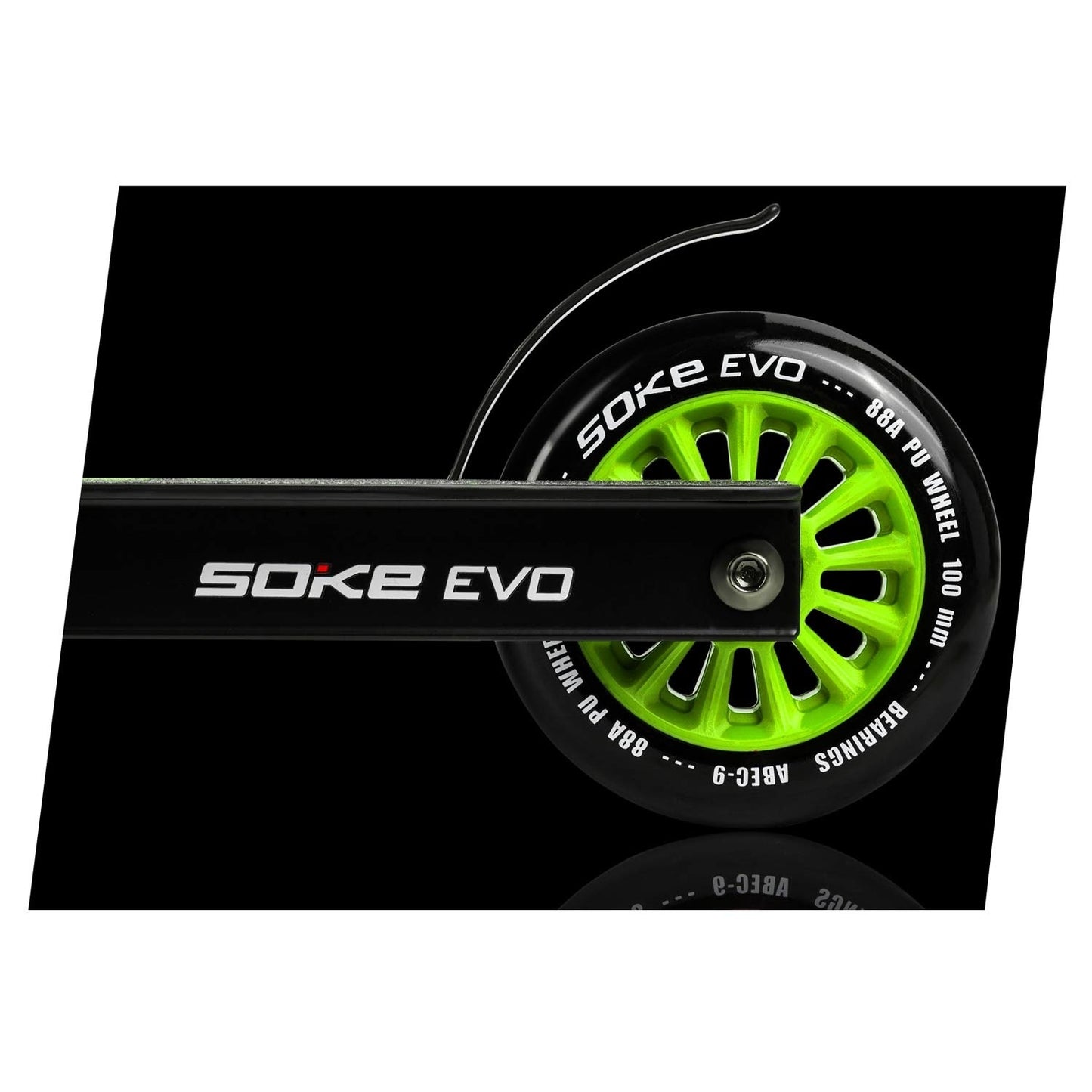 Green wheels for scooter 100 mm, 2-pack