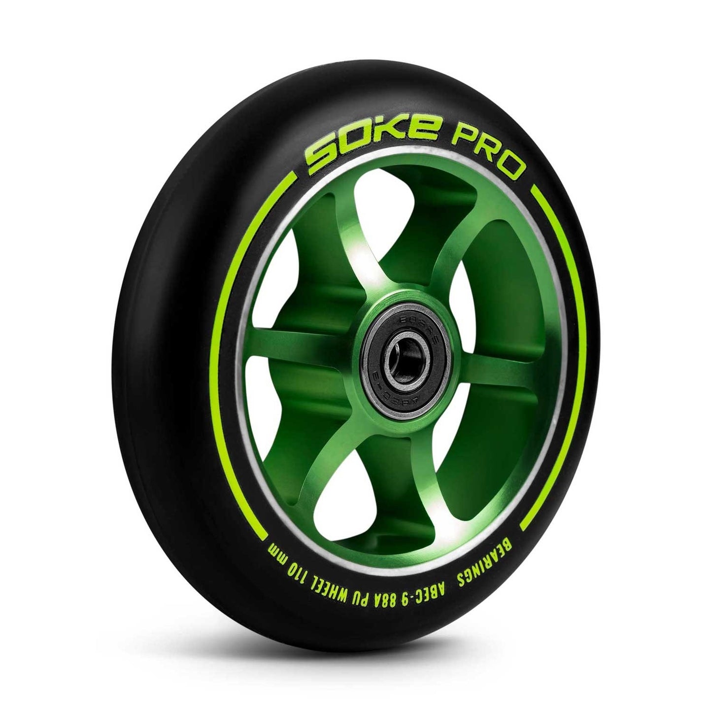 Green wheels for scooter 110 mm, 2-pack