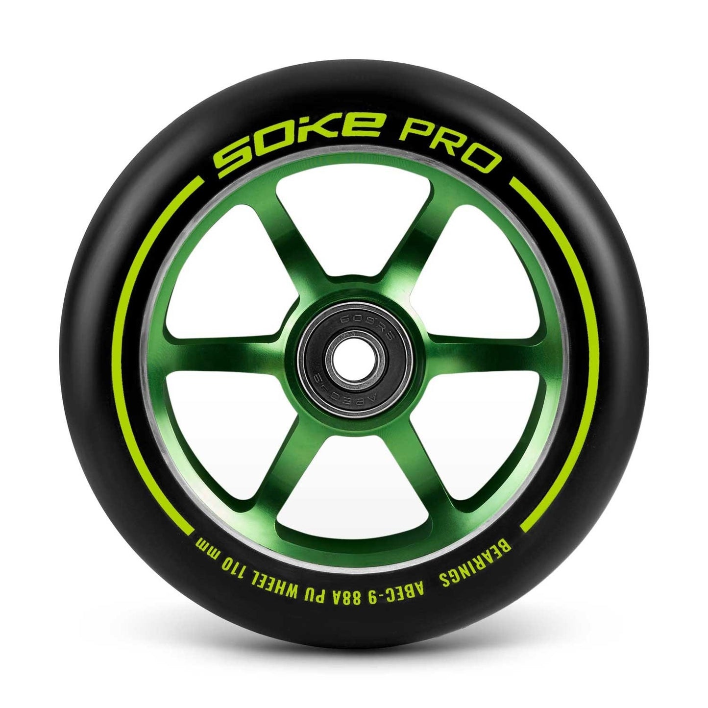Green wheels for scooter 110 mm, 2-pack
