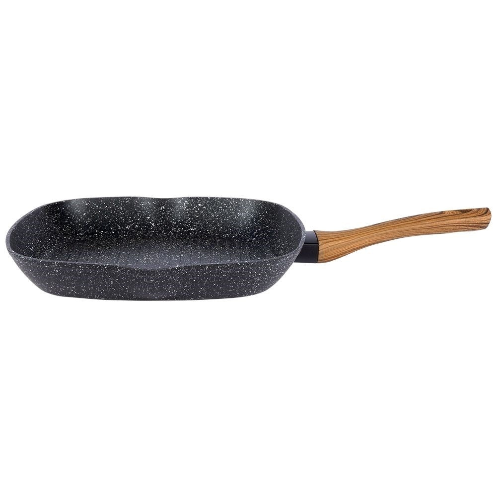Grill Pan: Square Design & Five-Layer Granite Coating