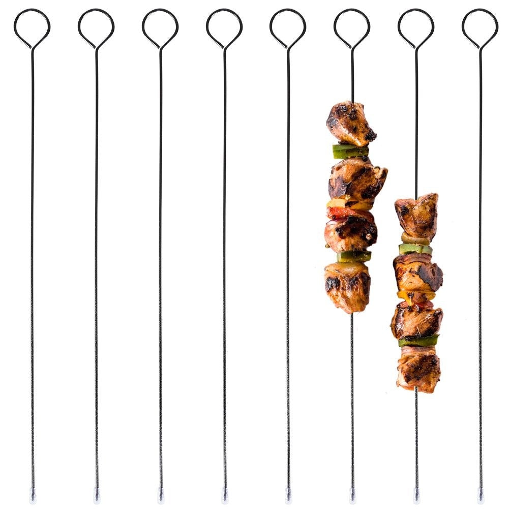 Grill Skewer Set: 8 Non-Stick Metal Skewers for Meat & Vegetables
