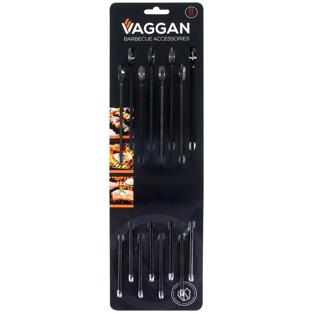Grill Skewer Set: 8 Non-Stick Metal Skewers for Meat & Vegetables