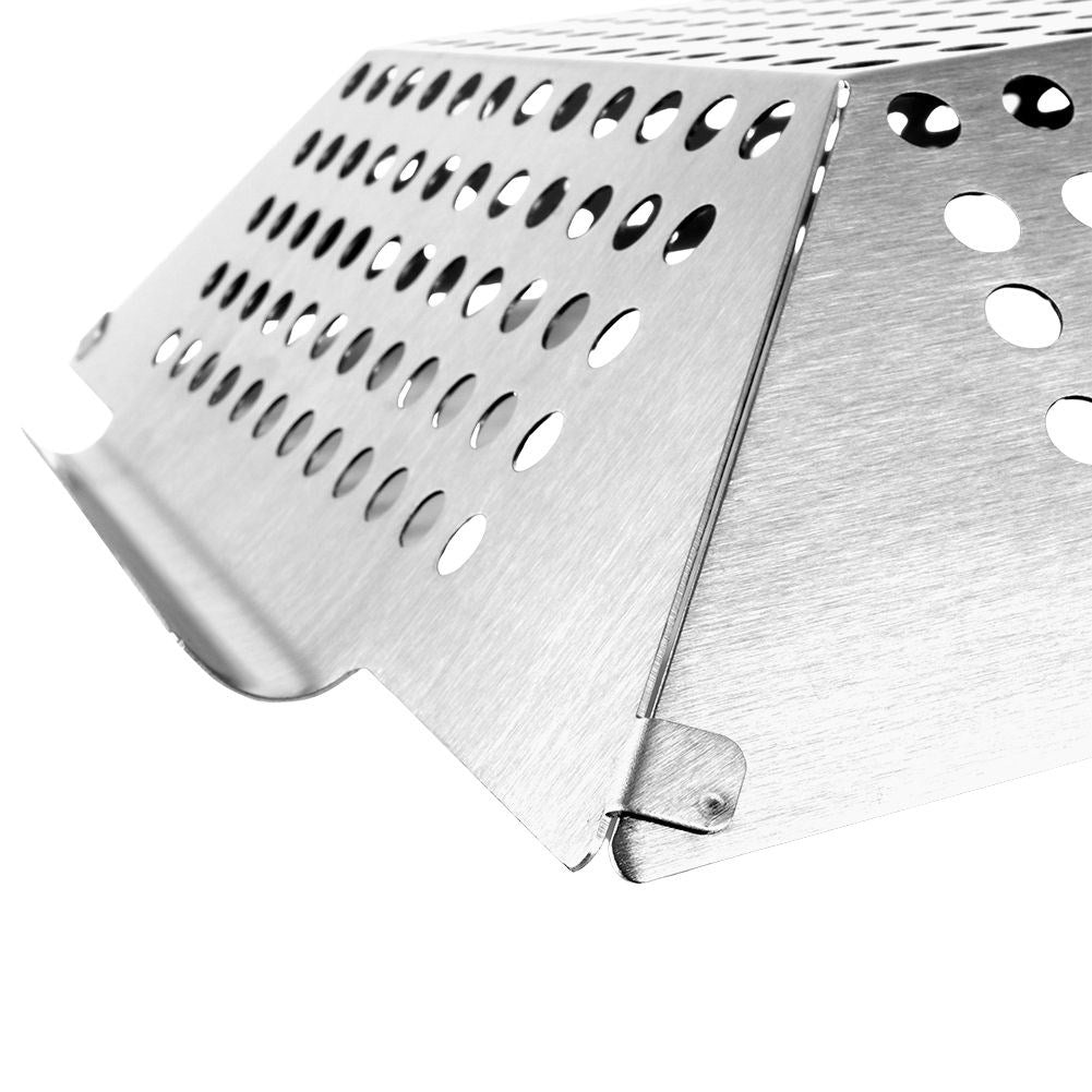 Grill basket in stainless steel for vegetables and meat