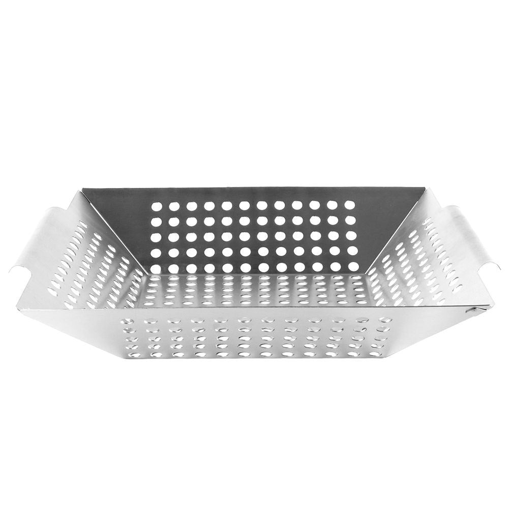 Grill basket in stainless steel for vegetables and meat