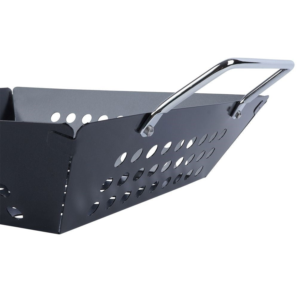 Grill basket with perforated surface and comfortable handles