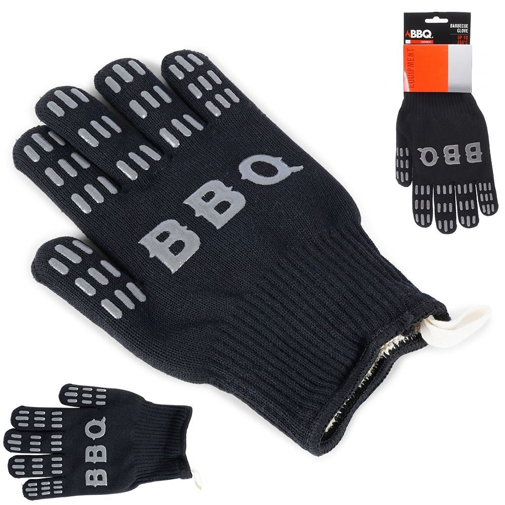 Grill glove with non-slip inserts, withstands up to 250°C