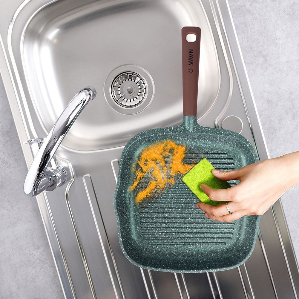 Grill pan with five-layer non-stick granite coating