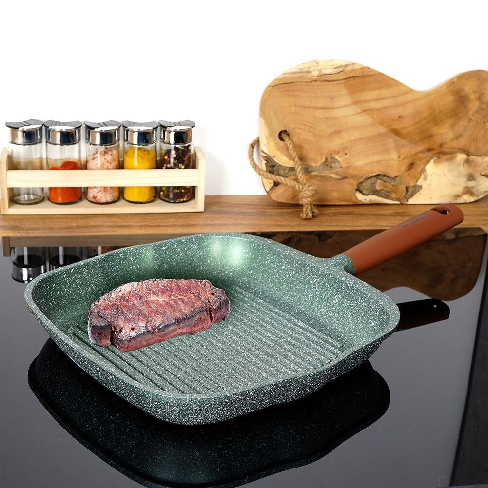 Grill pan with five-layer non-stick granite coating