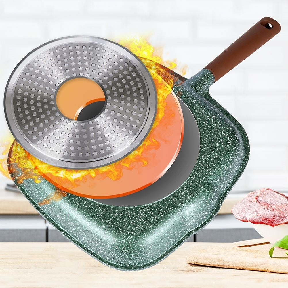 Grill pan with five-layer non-stick granite coating