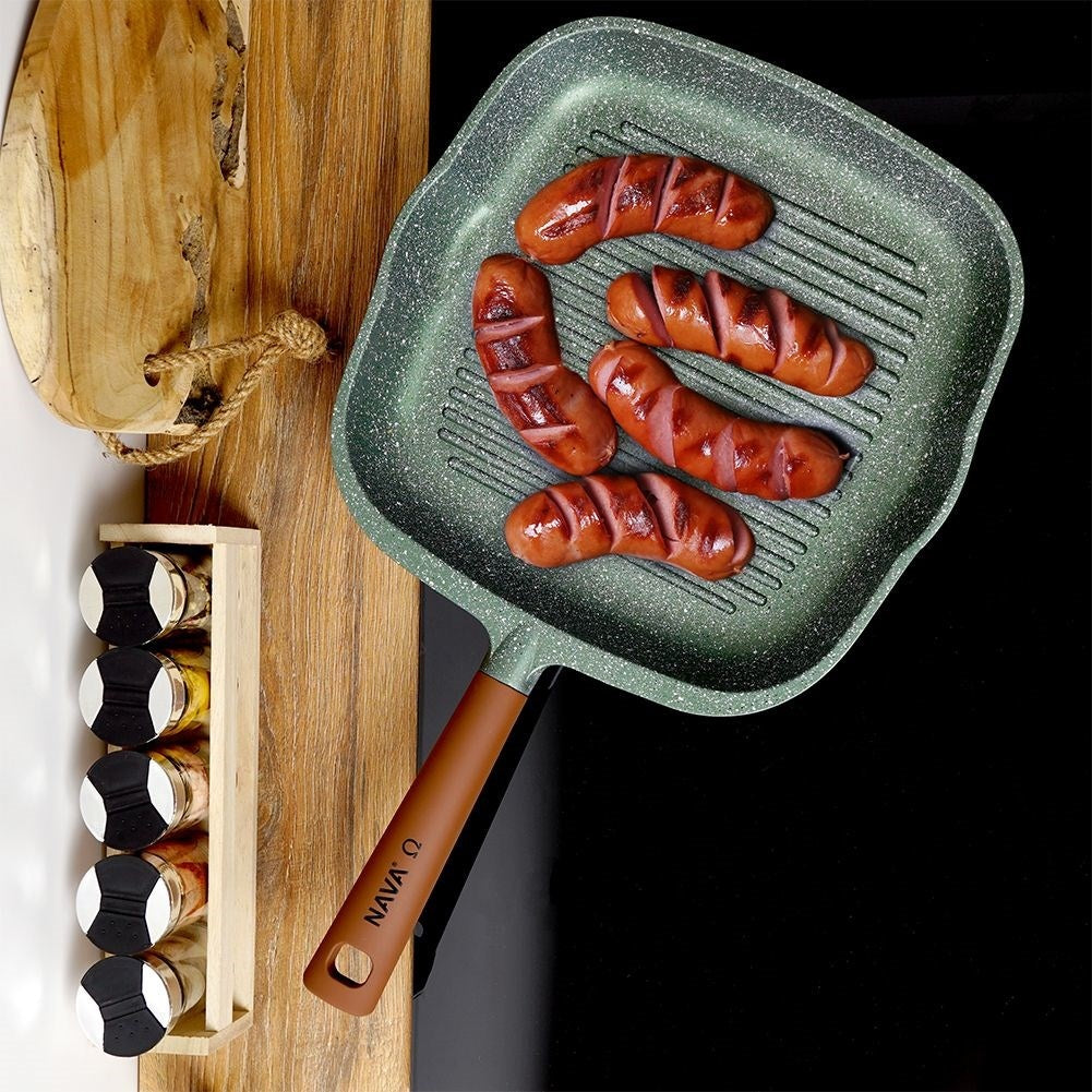 Grill pan with five-layer non-stick granite coating
