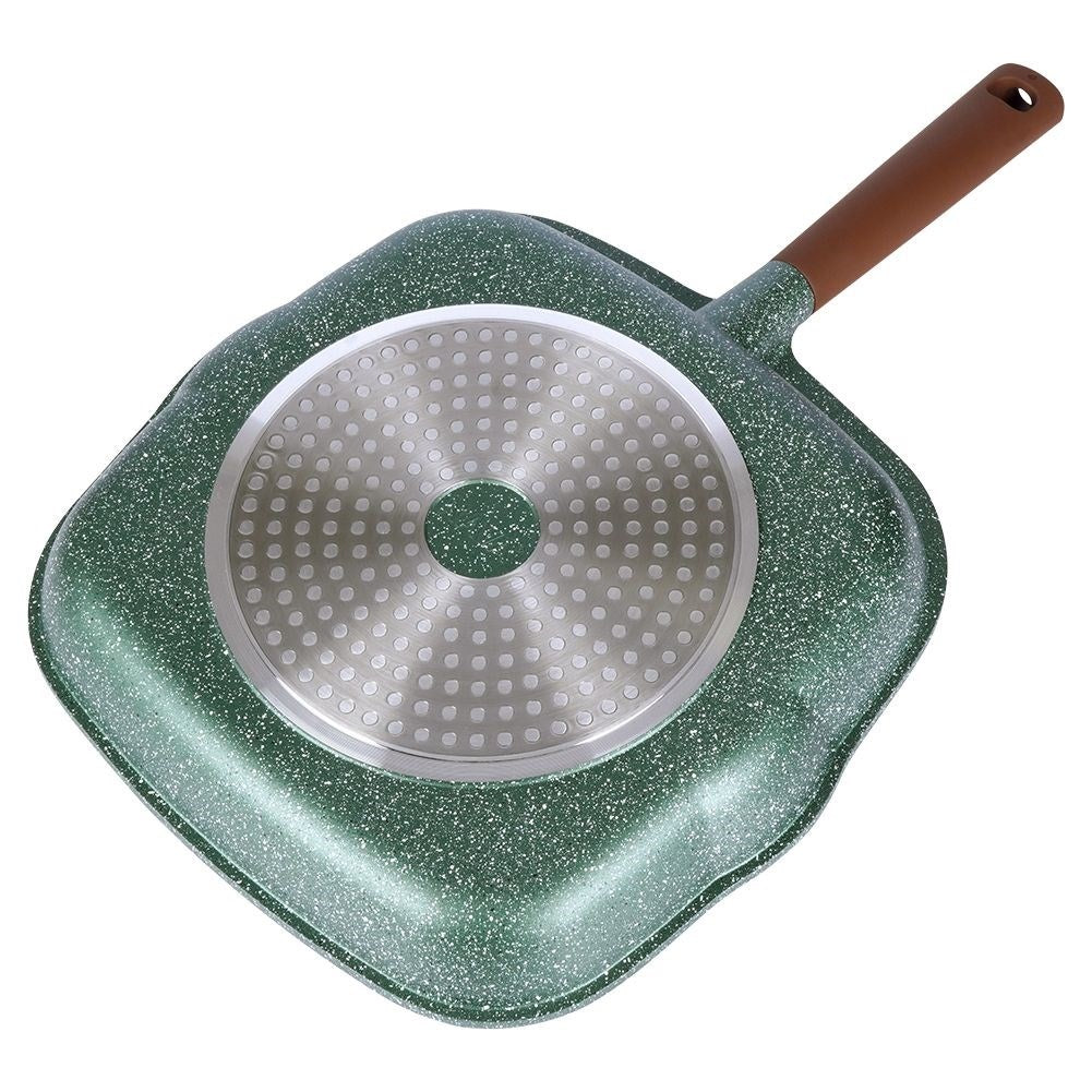 Grill pan with five-layer non-stick granite coating