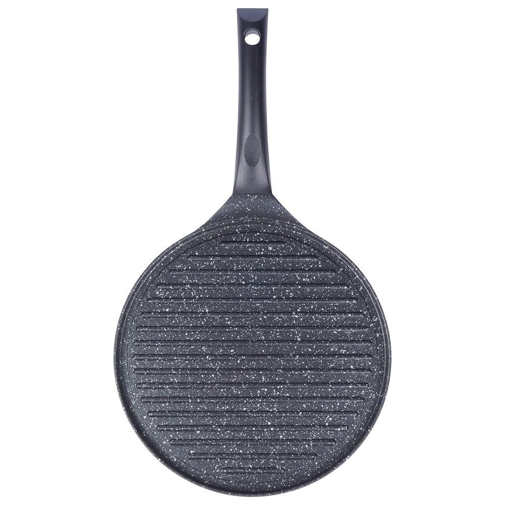 Grill pan with non-stick, granite coating for all kitchens