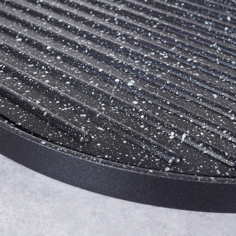 Grill pan with non-stick, granite coating for all kitchens