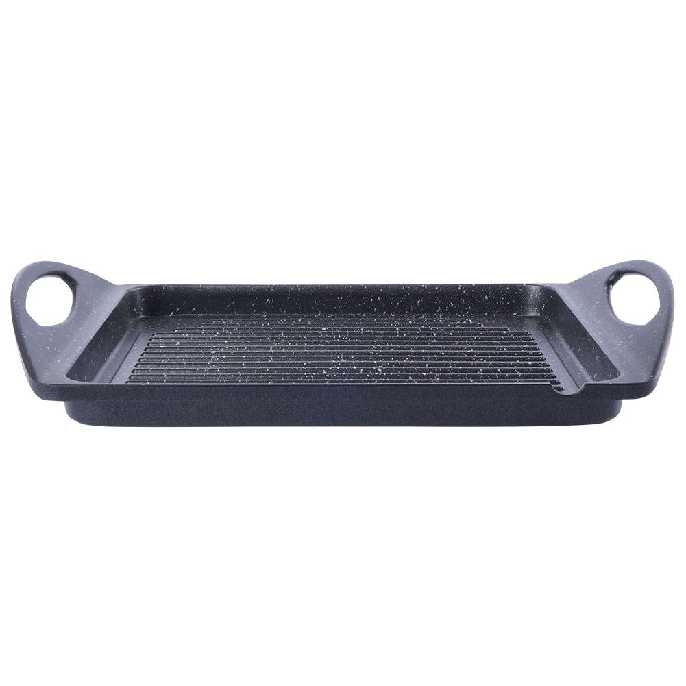 Grill plate in aluminum with non-stick granite coating