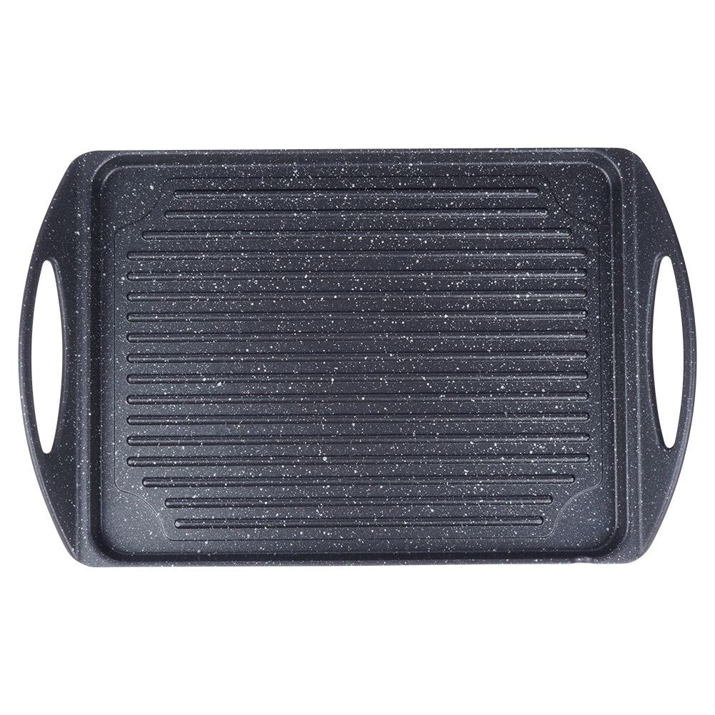 Grill plate in aluminum with non-stick granite coating