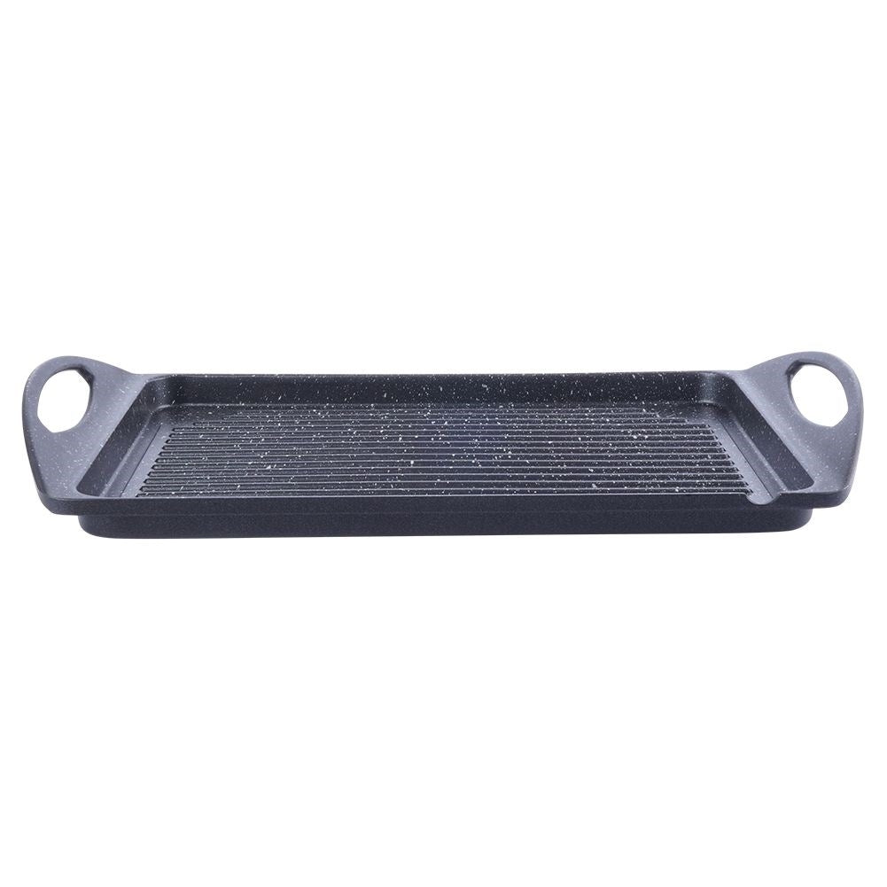 Grill plate in aluminum with non-stick granite coating
