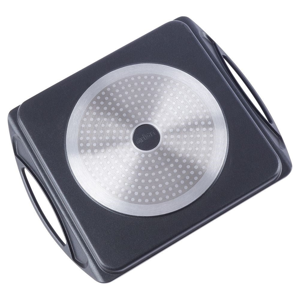 Grill plate in aluminum with non-stick granite coating