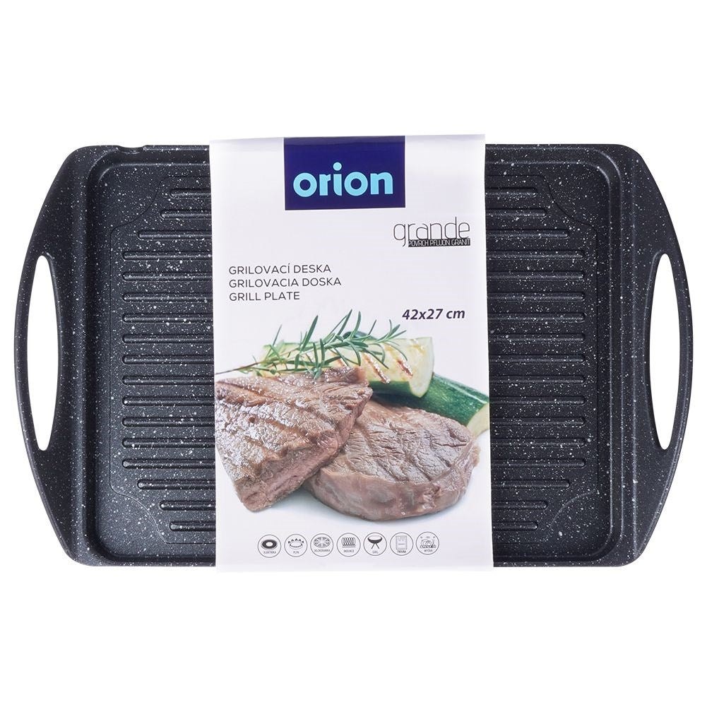 Grill plate in aluminum with non-stick granite coating